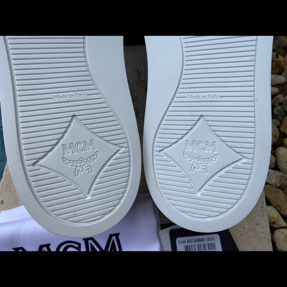 MCM Moss Green Visetos Leather Men's Sneakers - Picture 9 of 9